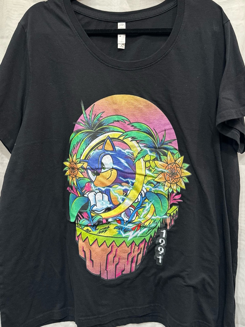 Black Sonic The Hedgehog Graphic Short Sleeve Tee